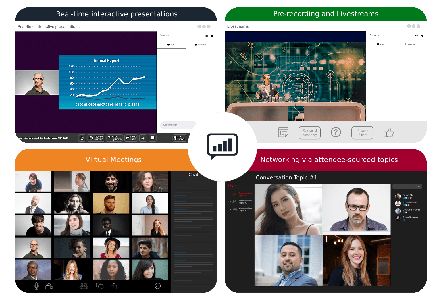 Build a scalable event with any combination of session types
