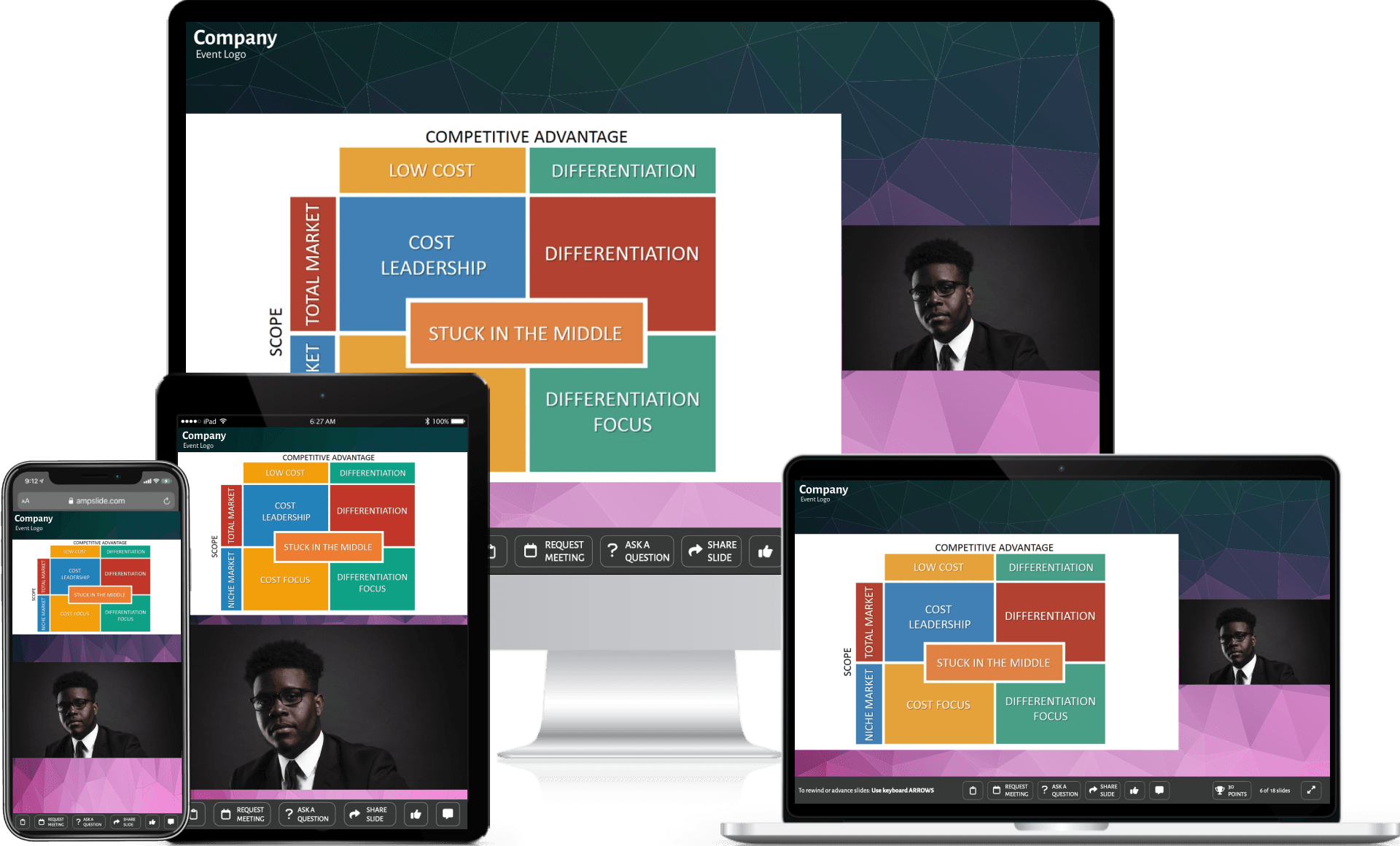  No app or software download required for attendees or speakers